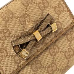 Gucci Gold/Beige GG Canvas and Leather Princy Compact Wallet