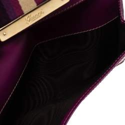 Gucci Purple GG Supreme Canvas and Leather Web Limited Edition Flap Wallet