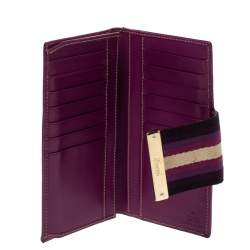 Gucci Purple GG Supreme Canvas and Leather Web Limited Edition Flap Wallet