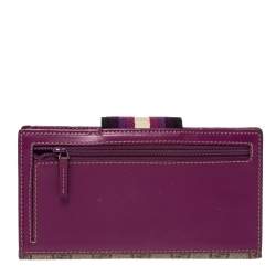 Gucci Purple GG Supreme Canvas and Leather Web Limited Edition Flap Wallet