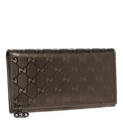 Gucci Pale Green Imprime Canvas Interlocking G Continental Wallet