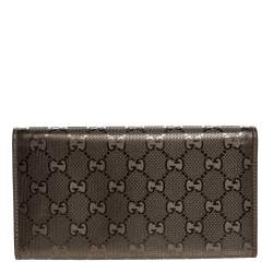 Gucci Pale Green Imprime Canvas Interlocking G Continental Wallet