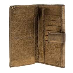 Pre Owned محفظة غوتشي "برينسي كونتيننتال جلد و كانفاس جي جي بيج و ذهبي 