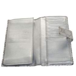 Gucci Silver Guccissima Leather Interlocking G Continental Wallet