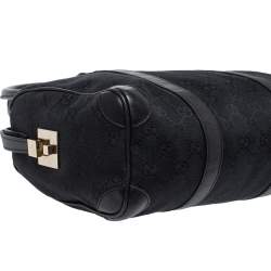 Pre Owned Gucci Black GG Canvas and Leather Small Joy Boston Bag