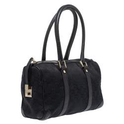 Pre Owned Gucci Black GG Canvas and Leather Small Joy Boston Bag