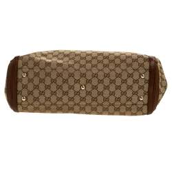 مملوكة مسبقًا Gucci Beige/Tan GG Canvas and Leather Bella Tote