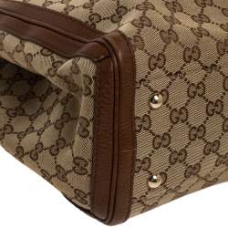 مملوكة مسبقًا Gucci Beige/Tan GG Canvas and Leather Bella Tote