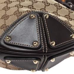 مملوكة مسبقًا حقيبة غوتشي صغيرة إندي جلد وكانفاس جي جي بيج /بني