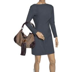 مملوكة مسبقًا حقيبة غوتشي صغيرة إندي جلد وكانفاس جي جي بيج /بني