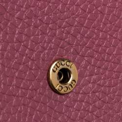 Gucci Rose Pink Leather GG Marmont Wallet on Chain