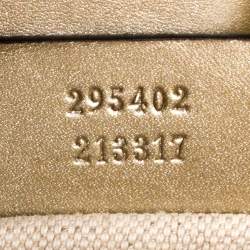 Pre Owned حقيبة كتف غوتشي إيملي جلد غوتشيسيما بيج ميتالك متوسطة