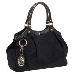 Pre Owned حقيبة يد غوتشي سوكي كانفاس GG برونزي متوسطة