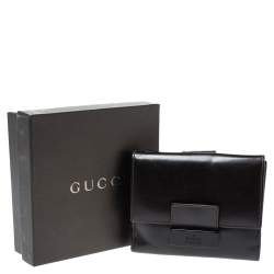 Gucci Dark Brown Leather Compact Wallet
