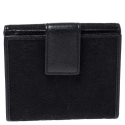 Gucci Black GG Canvas and Leather Princy Compact Wallet