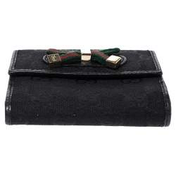 Gucci Black GG Canvas and Leather Princy Compact Wallet