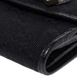 Gucci Black GG Canvas and Leather Princy Compact Wallet