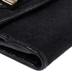 Gucci Black GG Canvas and Leather Princy Compact Wallet