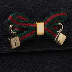 Gucci Black GG Canvas and Leather Princy Compact Wallet