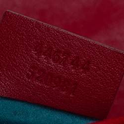 Pre Owned Gucci Red Matelasse Velvet Mini GG Marmont Shoulder Bag