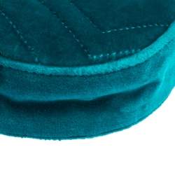 Pre Owned Gucci Turquoise Matelasse Velvet GG Marmont Belt Bag