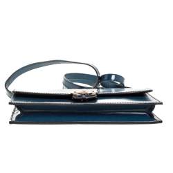 مملوكة مسبقًا Gucci Dark Teal Leather Interlocking G Flap Clutch Bag