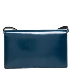 مملوكة مسبقًا Gucci Dark Teal Leather Interlocking G Flap Clutch Bag