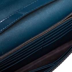 مملوكة مسبقًا Gucci Dark Teal Leather Interlocking G Flap Clutch Bag