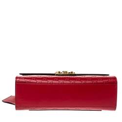 مملوكة مسبقًا حقيبة كتف غوتشي متوسطة بقفل جلد غوتشيسيما أسود