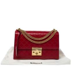 مملوكة مسبقًا حقيبة كتف غوتشي متوسطة بقفل جلد غوتشيسيما أسود