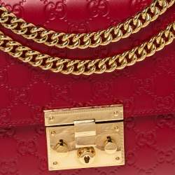 مملوكة مسبقًا حقيبة كتف غوتشي متوسطة بقفل جلد غوتشيسيما أسود