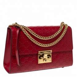 مملوكة مسبقًا حقيبة كتف غوتشي متوسطة بقفل جلد غوتشيسيما أسود