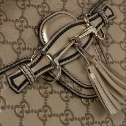 Pre Owned حقيبة كتف غوتشي ايميلي كبيرة سلسلة جلد غوتشيسيما ذهبية