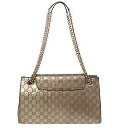Pre Owned حقيبة كتف غوتشي ايميلي كبيرة سلسلة جلد غوتشيسيما ذهبية