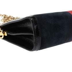 Pre Owned Gucci Black Suede and Leather Ophidia Dragon Bag