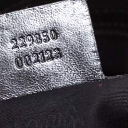 Pre Owned حقيبة يد غوتشي مرصعة معدن جلد و كانفاس مقوى مطبوع جي جي أسود