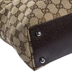مملوكة مسبقًا Gucci Brown/Beige GG Canvas and Leather Eclipse Tote
