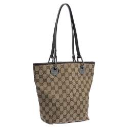 مملوكة مسبقًا Gucci Brown/Beige GG Canvas and Leather Eclipse Tote