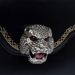 Pre Owned Gucci Black Leather Medium Thiara Bamboo Top Handle Bag