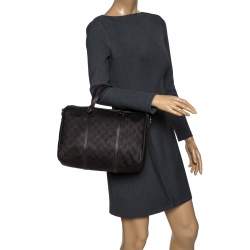 مملوكة مسبقًا Gucci Dark Brown GG Supreme Canvas and Leather Medium Joy Boston Bag