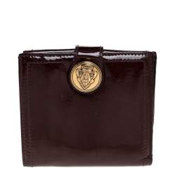 Gucci Maroon Patent Leather Hysteria French Wallet