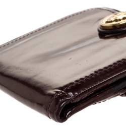 Gucci Maroon Patent Leather Hysteria French Wallet