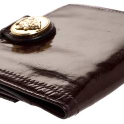 Gucci Maroon Patent Leather Hysteria French Wallet