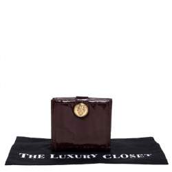 Gucci Maroon Patent Leather Hysteria French Wallet