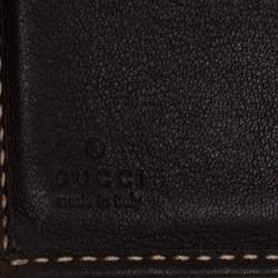 Gucci Beige/Brown GG Crystal Canvas Web Flap French Wallet