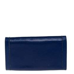 Gucci Royal Blue Leather Flap Continental Wallet