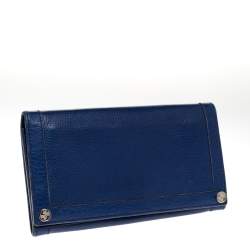 Gucci Royal Blue Leather Flap Continental Wallet