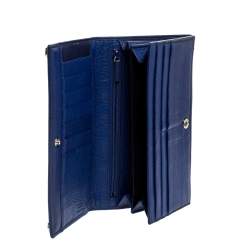 Gucci Royal Blue Leather Flap Continental Wallet