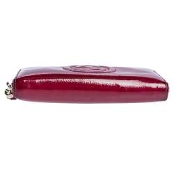 Gucci Fuchsia Patent Leather Soho Zip Around Wallet