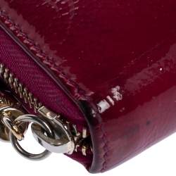 Gucci Fuchsia Patent Leather Soho Zip Around Wallet